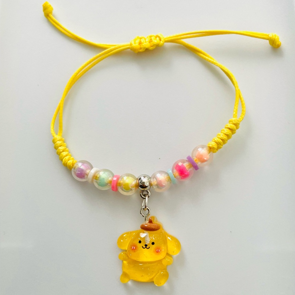 Yellow Beaded Bracelet with Cute Charm